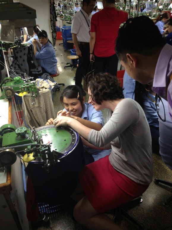 Trying my hand at linking garment panels. Not an easy job!